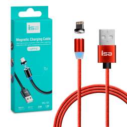 Кабель USB Lightning MС-02 магнитный красный оптом